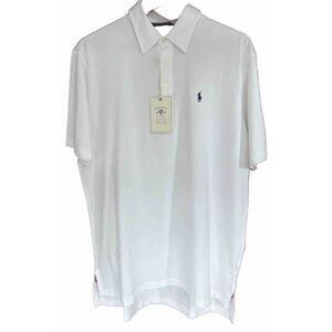 Polo Ralph Lauren Vintage Golf Lisle Peru Cotton White Net Jets Medium NWT $89